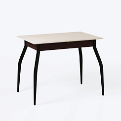 Стол кухонный раздвижной DecoLine-1 900(1200)*600мм ноги 01 черные (столешница Дуб молочный / подстолье Венге)
